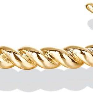 PAVOI Gold Plated Twisted Chunky Bangle Bracelet | 14K Gold Plated | Lightweight Everyday Jewelry