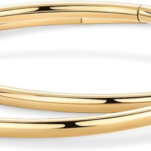 PAVOI 14K Gold Plated Bangle Bracelet for Women | Classic Lightweight Stacking Stainless Steel Bracelet | Single & 2-Pack Bangles