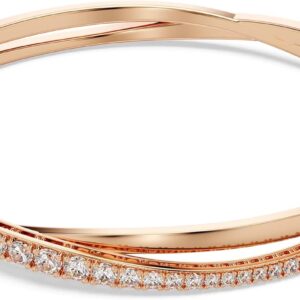 SWAROVSKI Twist Rows Crystal Bracelet Collection, Rhodium & Rose Gold Tone Finish, Clear Crystals
