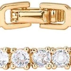 PAVOI 14K Gold Plated 3mm Cubic Zirconia Classic Tennis Bracelet | Gold Bracelets for Women | Size 6.5-7.5 Inch