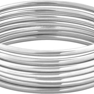 Edforce Stainless Steel Glossy Thin Round Bangle Bracelet Set for Women, Set of 7