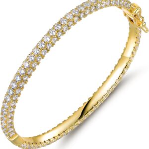 Barzel 18K Gold Plated Crystal Bling Eternity Bangle Bracelet