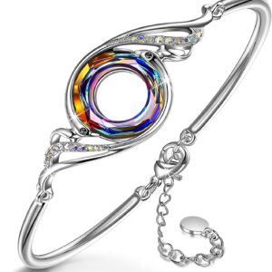 Kate Lynn “Rise From the Ashes” Phoenix Bracelet Made with Crystals from Austria, Adjustable Bangle Bracelet for Women 7″+2″, Packaged with Jewelry Box, Birthday Gift for Women, Symbol of Luck and Renewal