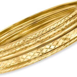 Ross-Simons 18kt Gold Over Sterling Jewelry Set: 5 Textured Bangle Bracelets