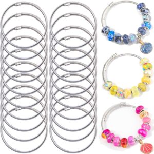 20Pcs Snake Charm Bracelet Expandable Elastic Bangle Bracelets Stainless Steel Silver Snake Bracelet For Women Diy Jewelry Making Supplies