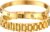 MPRAINBOW 2pcs Gold Chain Link Bracelet – Stainless Steel Love Crystal Friendship Bracelets Bangle,Watch Band Chains Wristband Jewelry with Adjust Tool
