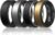 Egnaro Silicone Rings for Men 1/4/5/6/7 Multipack of Breathable Mens Silicone Rubber Wedding Rings Bands – Step Edge