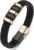 Leather Bracelet for Men Braided Cuff Wristband Stainless Steel Clasp in Silver and Gold Jewellery Gift