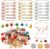 UPINS 30Pcs Silver Expandable Blank Bracelets Adjustable Wire Bangles with 100Pcs Tibetan Silver Charms, 200Pcs Open Jump Rings for Jewelry Making (Multicolor)